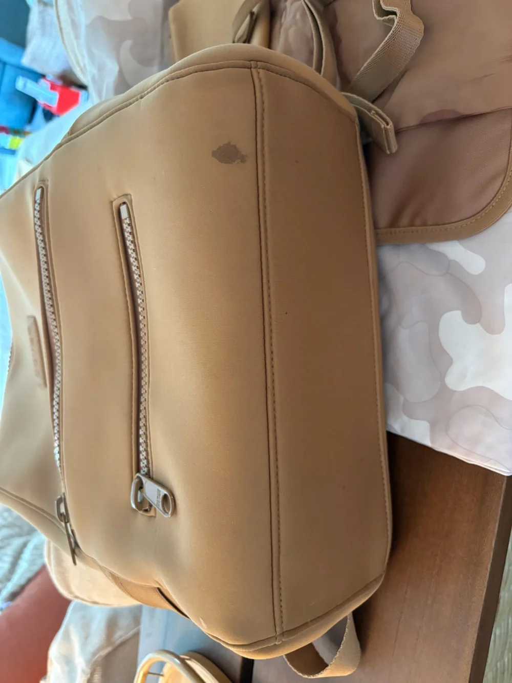 DAGNE DOVER INDI NEOPRENE DIAPER BACKPACK IN CAMEL